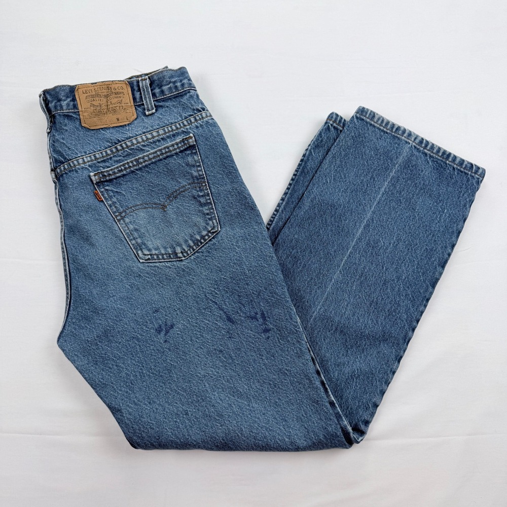 Levi's 509 Orange Tab Vintage 90s Straight Leg Jeans Made‎ in USA W40 L32 Blue